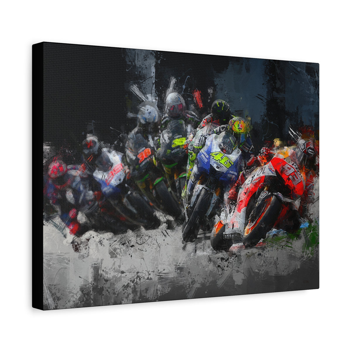 Rev Up Your Walls with Thrilling MotoGP Action! Stretched Canvas Fine Art MotoGP Print Poster - Ready to Hang, Wall Art MotoGP Gift