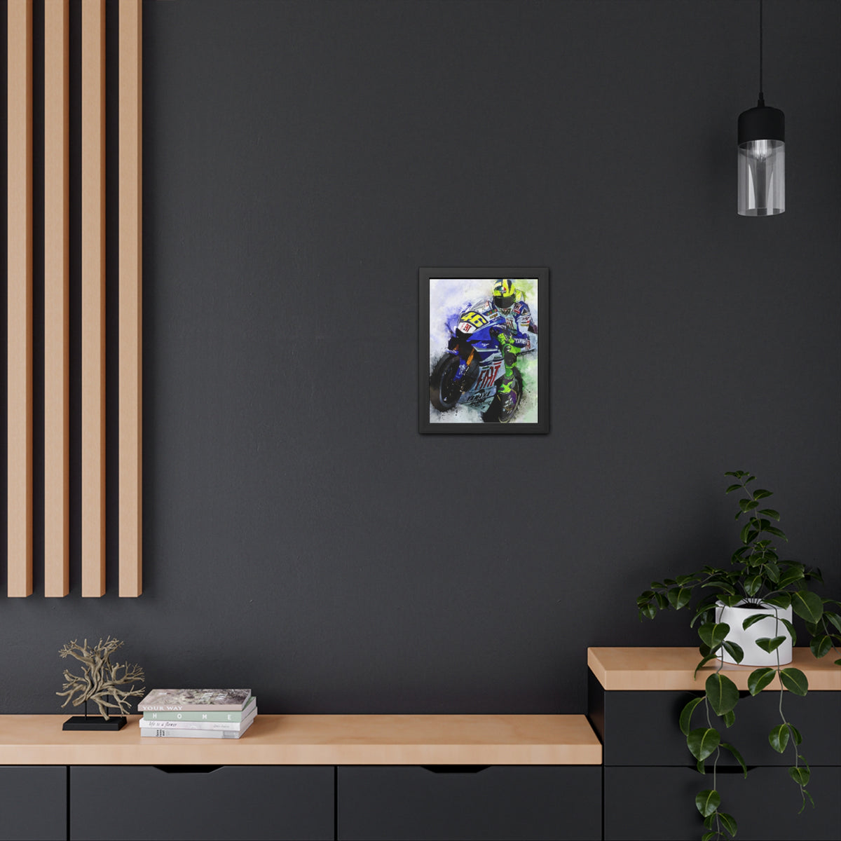 MotoGP Thrills Unleashed: Framed Watercolour Fine Art MotoGP Print - Ready to Hang, Wall Art Poster for the Ultimate MotoGP Gift