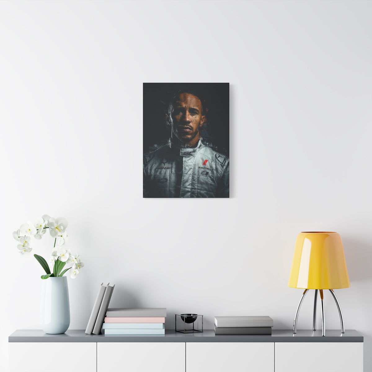 Captivating Lewis Hamilton Portrait - Stretched Canvas Fine Art Print, Ready to Hang, Wall Art Formula One Gift
