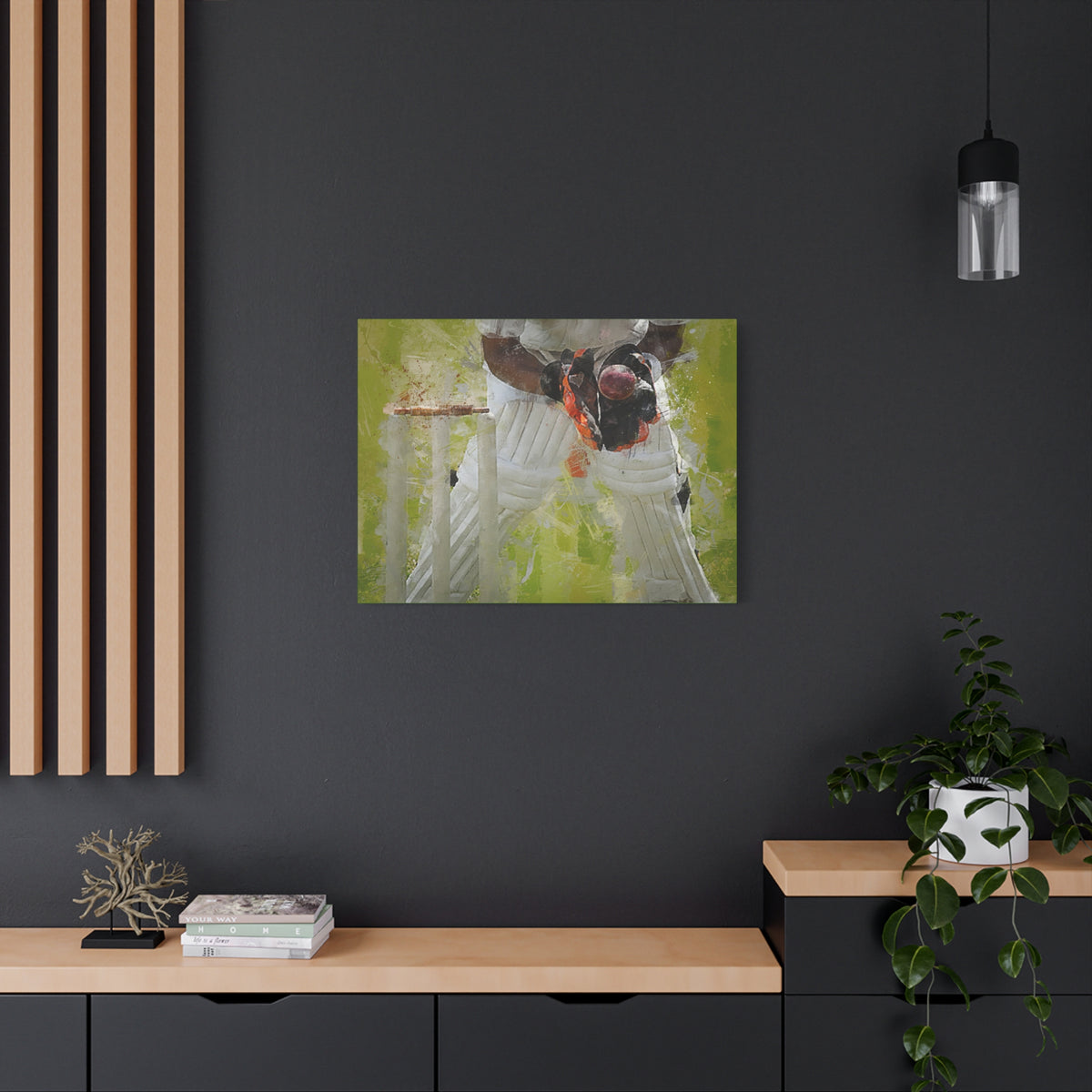 Cricket Mastery: Expressionist Oil Painting Canvas Art Print - Wicketkeeper's Catch - Ideal Gift for Cricket Enthusiasts.