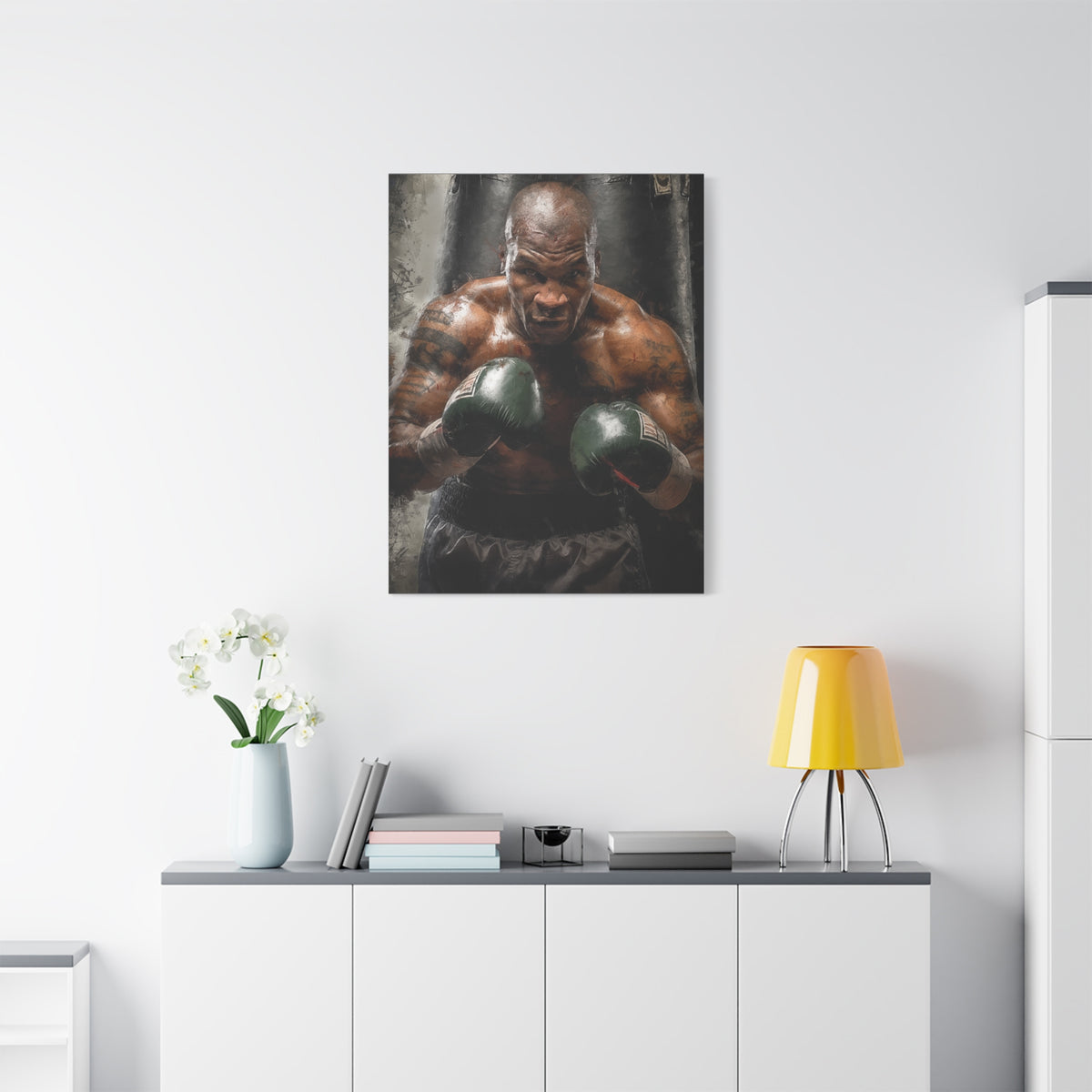 Iron Mike Tyson: Expressive Canvas Fine Art Print Poster - Ready to Hang, Wall Art Boxing Gift