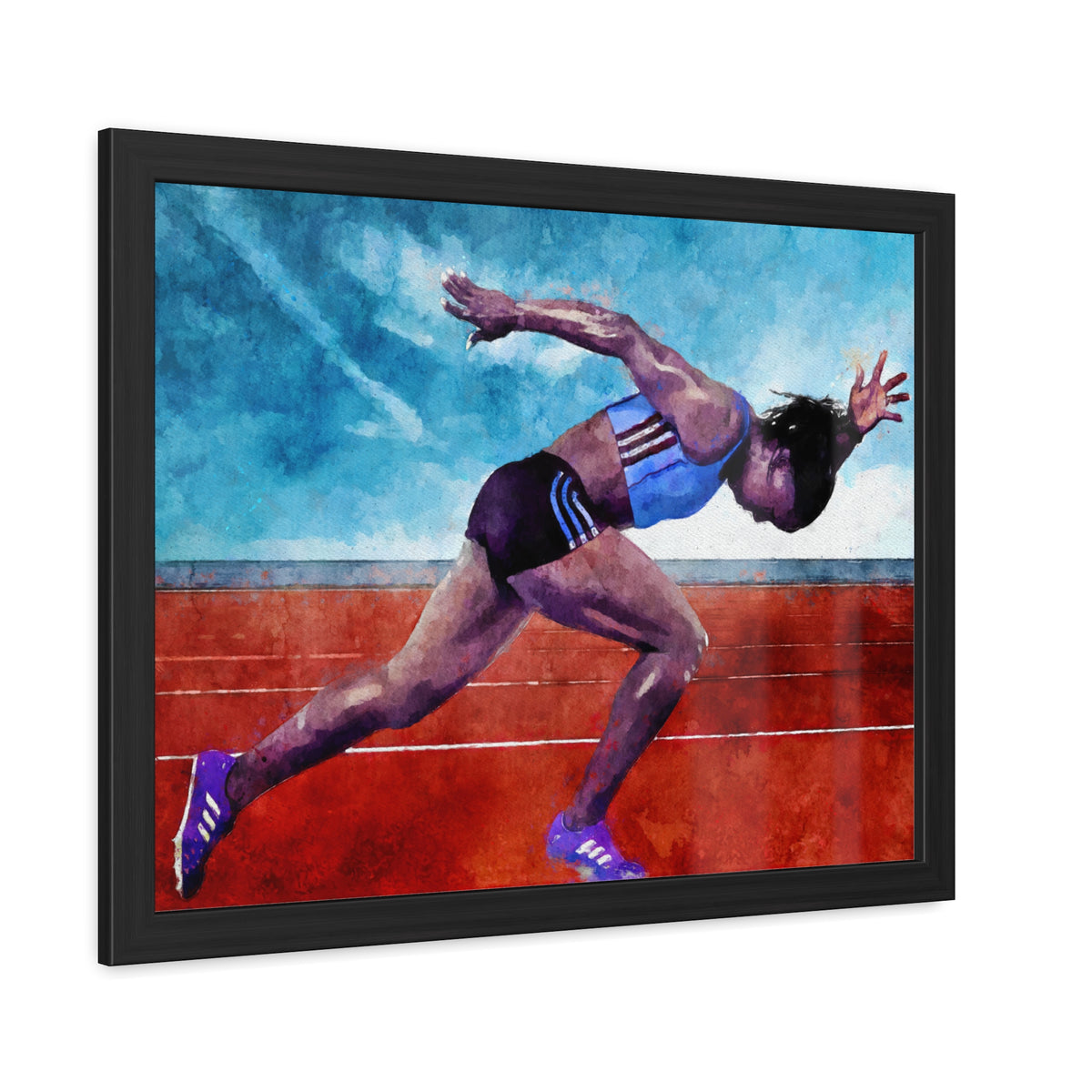 Experience Sprint Race Excitement - Expressionist Watercolour Painting Print, Ready to Hang, Athletics Wall Art, Athletics Fan Gift