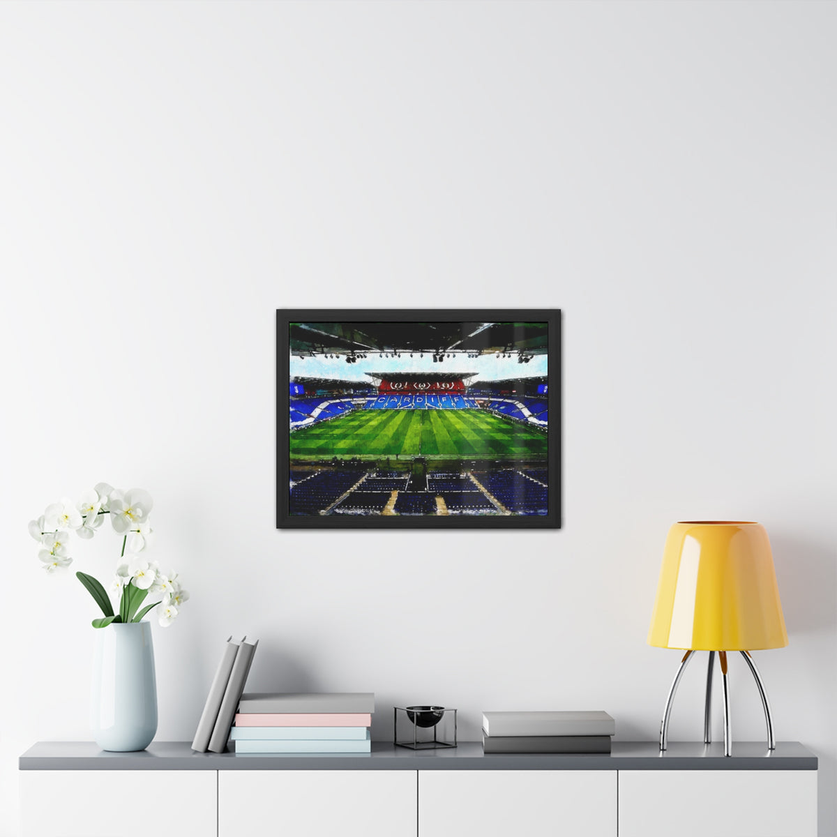 Cardiff City Stadium. Ready to Hang Framed Watercolour Fine Art Painting Print Poster, Football Wall Art, Soccer Fan Gift