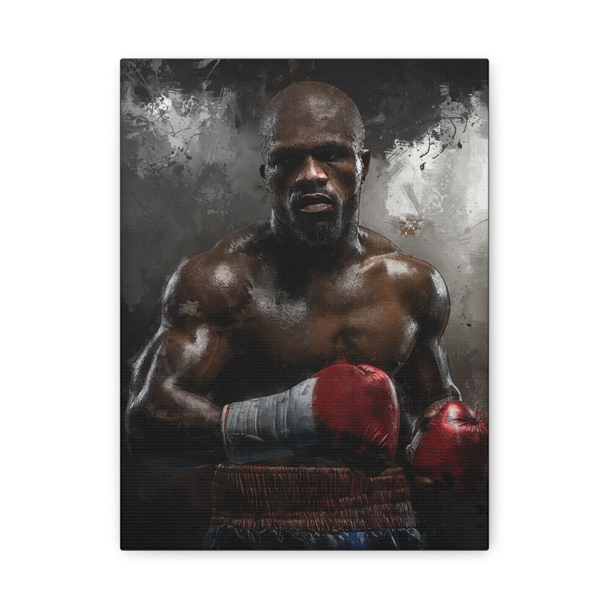 Floyd Mayweather Jr. Portrait Painting: Stretched Canvas Fine Art Boxing Print Poster - Ready to Hang, Wall Art Boxing Gift