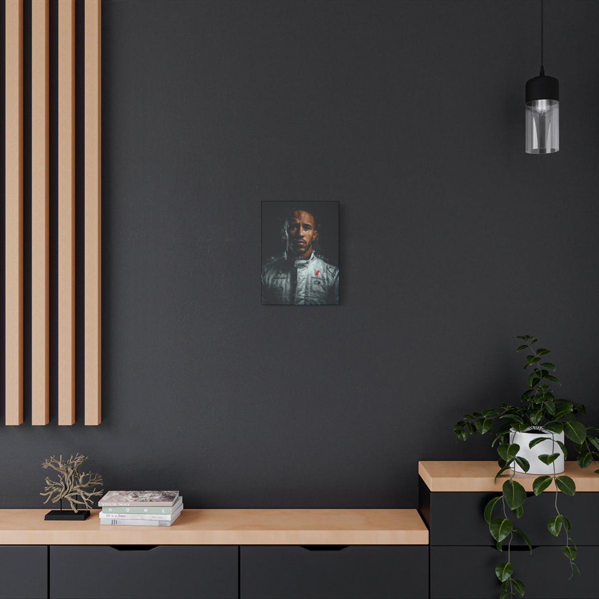 Captivating Lewis Hamilton Portrait - Stretched Canvas Fine Art Print, Ready to Hang, Wall Art Formula One Gift