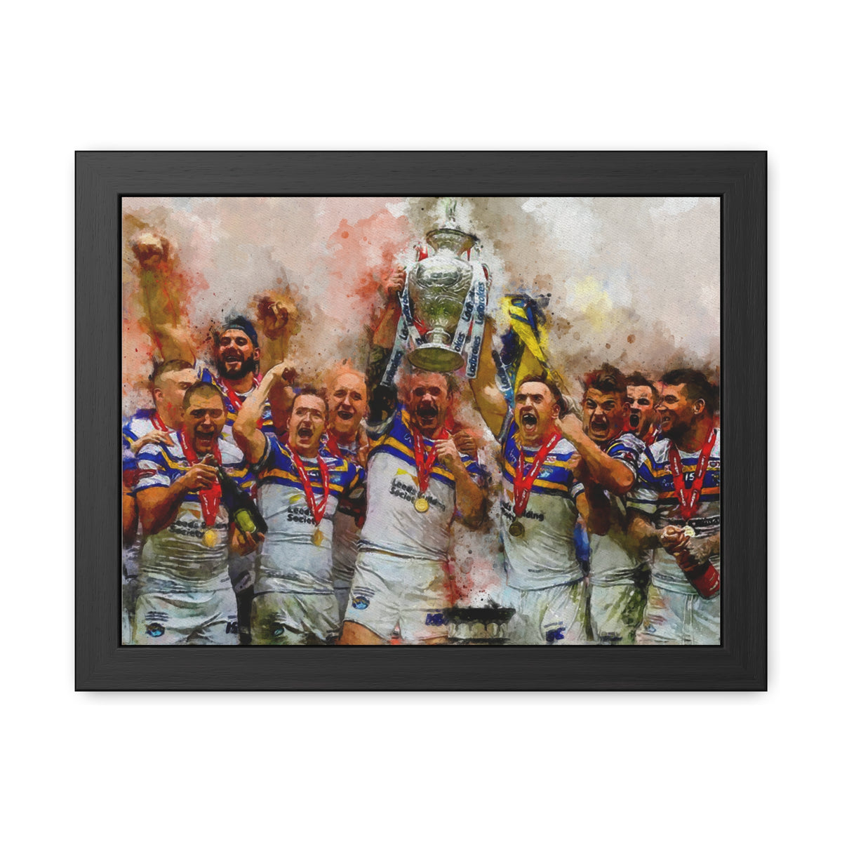 Rugby League Challenge Cup Winners 2015 Leeds Rhinos Framed Art Print Poster, Ready to Hang, Rhinos Fan Gift