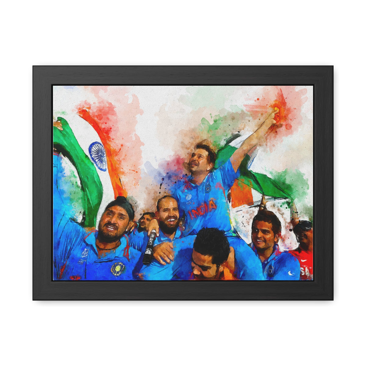 2011 Cricket World Cup Glory: India's Triumph in  Watercolour Fine Art Print, Ready to Hang Wall Art Cricket Gift