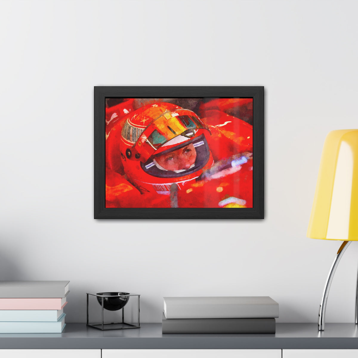 Capture the Speed: Michael Schumacher F1 Watercolour Fine Art Print - Framed Fine Art Poster, Ready to Hang, Wall Art Formula One Gift