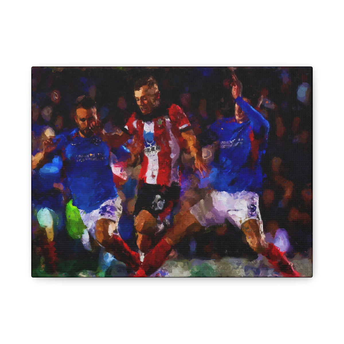 Southampton vs. Portsmouth Derby Ready to Hang Framed Impressionist Fine Art Painting Print Poster, Football Wall Art, Soccer Fan Gift