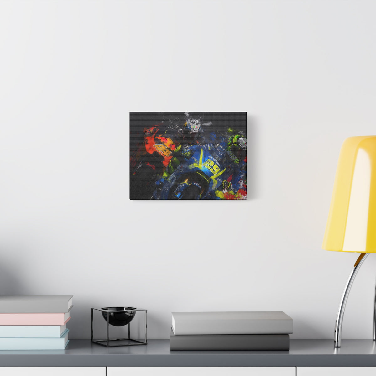 Ride into the MotoGP Thrill: Stretched Canvas Fine Art Print Poster - Ready to Hang, Wall Art MotoGP Gift