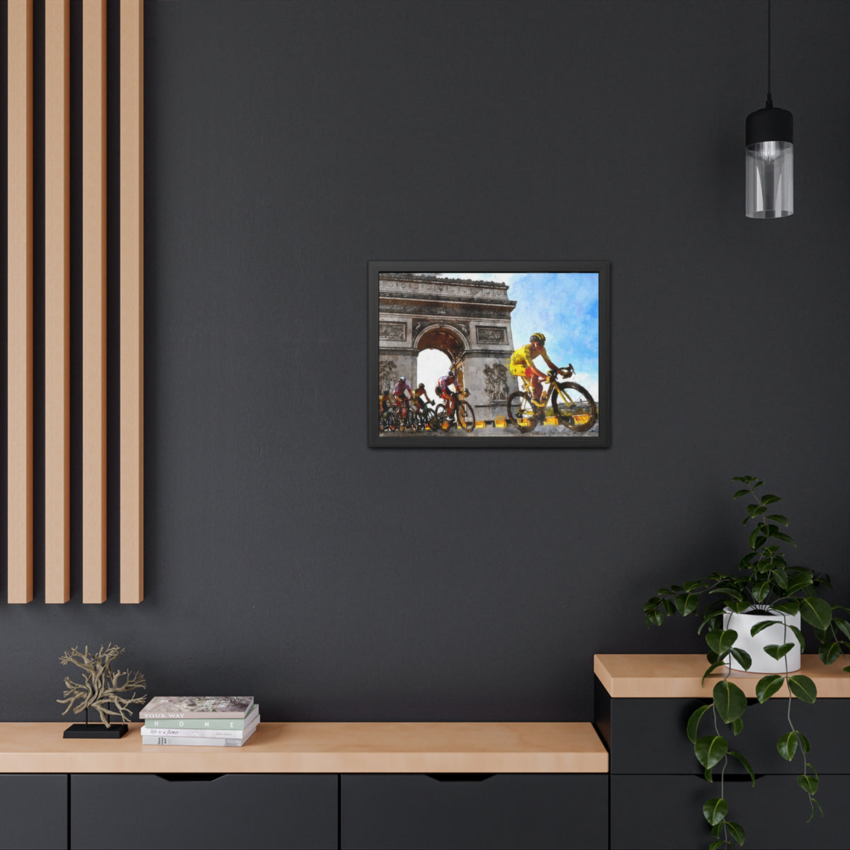 Velocity Vision: Tour de France Wall Décor Framed Art Print Poster, Showcase Cycling Finesse in Your Living Space