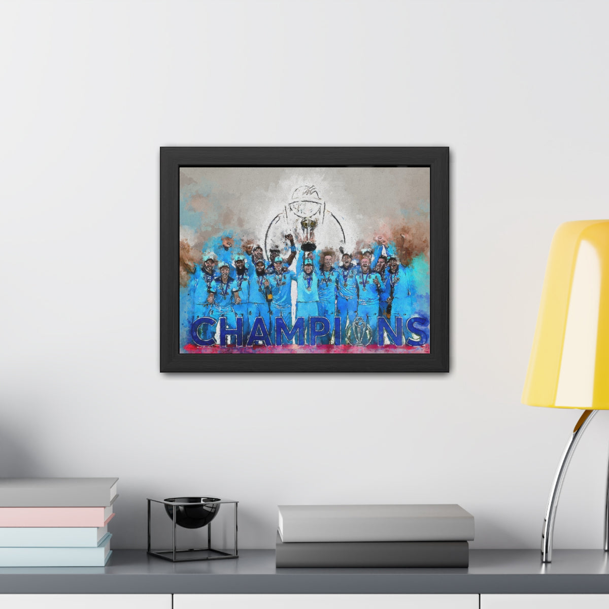 2019 Cricket World Cup Glory: England's Triumph in a Watercolour Fine Art Print, Ready to Hang Wall Art Cricket Gift.