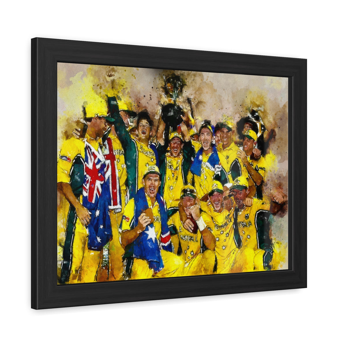 2003 Cricket World Cup Victory: Australia's Trophy Ceremony in Watercolour - Fine Art Print, Ready to Hang Wall Art Cricket Gift.