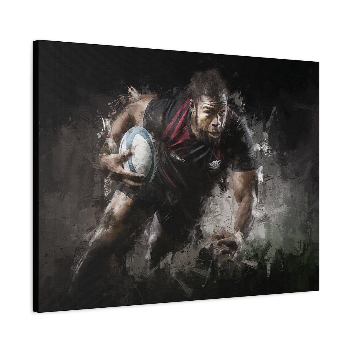 Rugby Dynamo: Expressionist Canvas Fine Art Print Poster - Ready to Hang Wall Art, Rugby Fan Gift