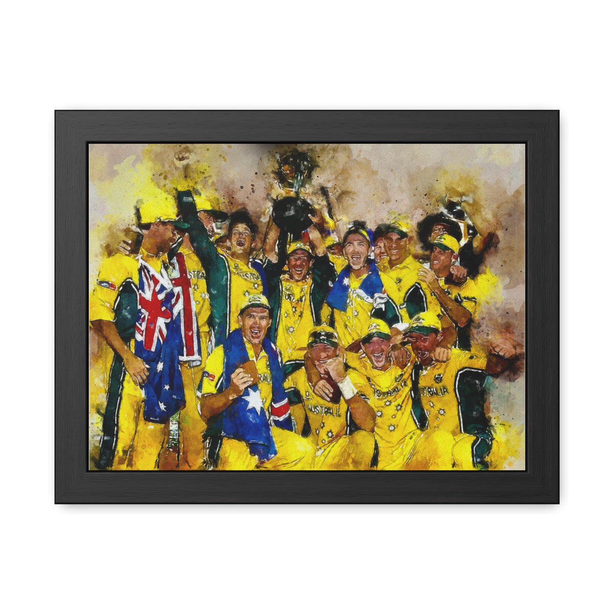 2003 Cricket World Cup Victory: Australia's Trophy Ceremony in Watercolour - Fine Art Print, Ready to Hang Wall Art Cricket Gift.
