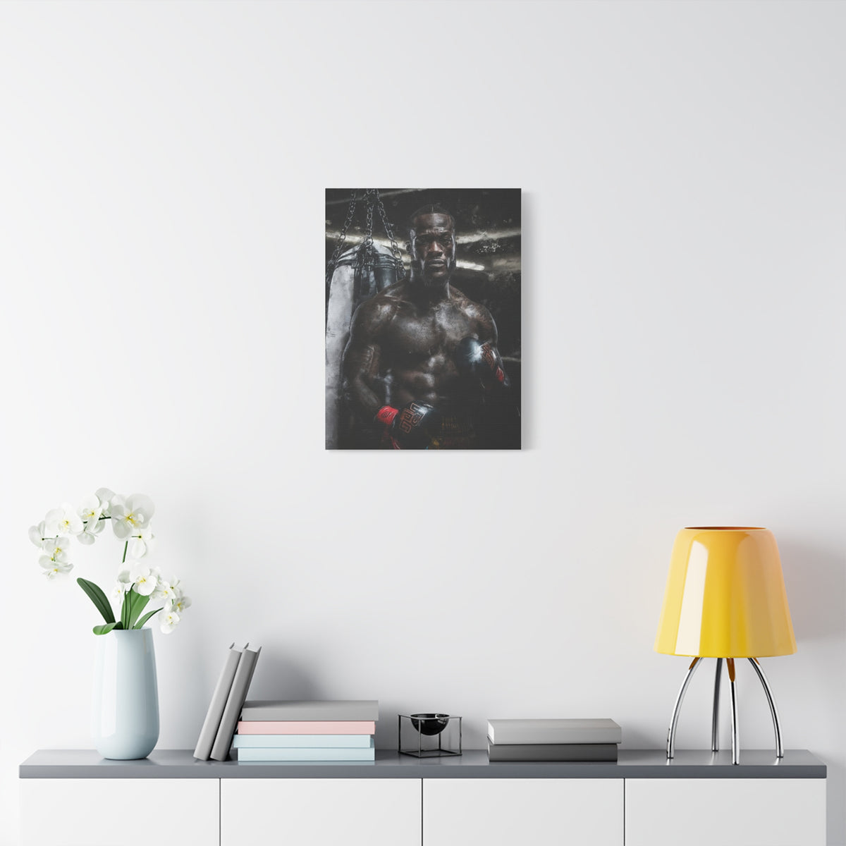 Deontay Wilder Portrait Painting: Power and Precision - Stretched Canvas Fine Art Boxing Print Poster, Ready to Hang, Wall Art Boxing Gift