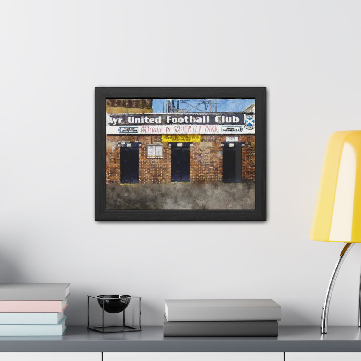 Ayr United Somerset Park Watercolour Painting ,Ready to Hang Framed Watercolour Fine Art Painting Print Poster, Football Wall Art, Soccer Fan Gift