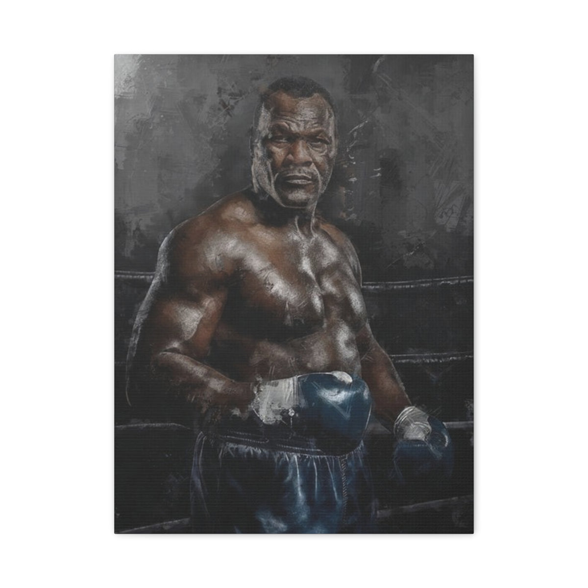 Smokin' Joe Frazier: Stretched Canvas Fine Art Boxing Print Poster - Ready to Hang, Wall Art Boxing Gift