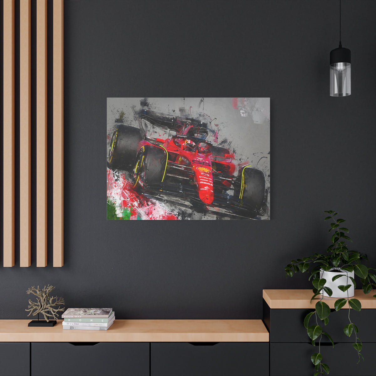 Speed and Style Unleashed: Stretched Canvas Fine Art F1 Print Poster - Ready to Hang, Wall Art Formula One Gift