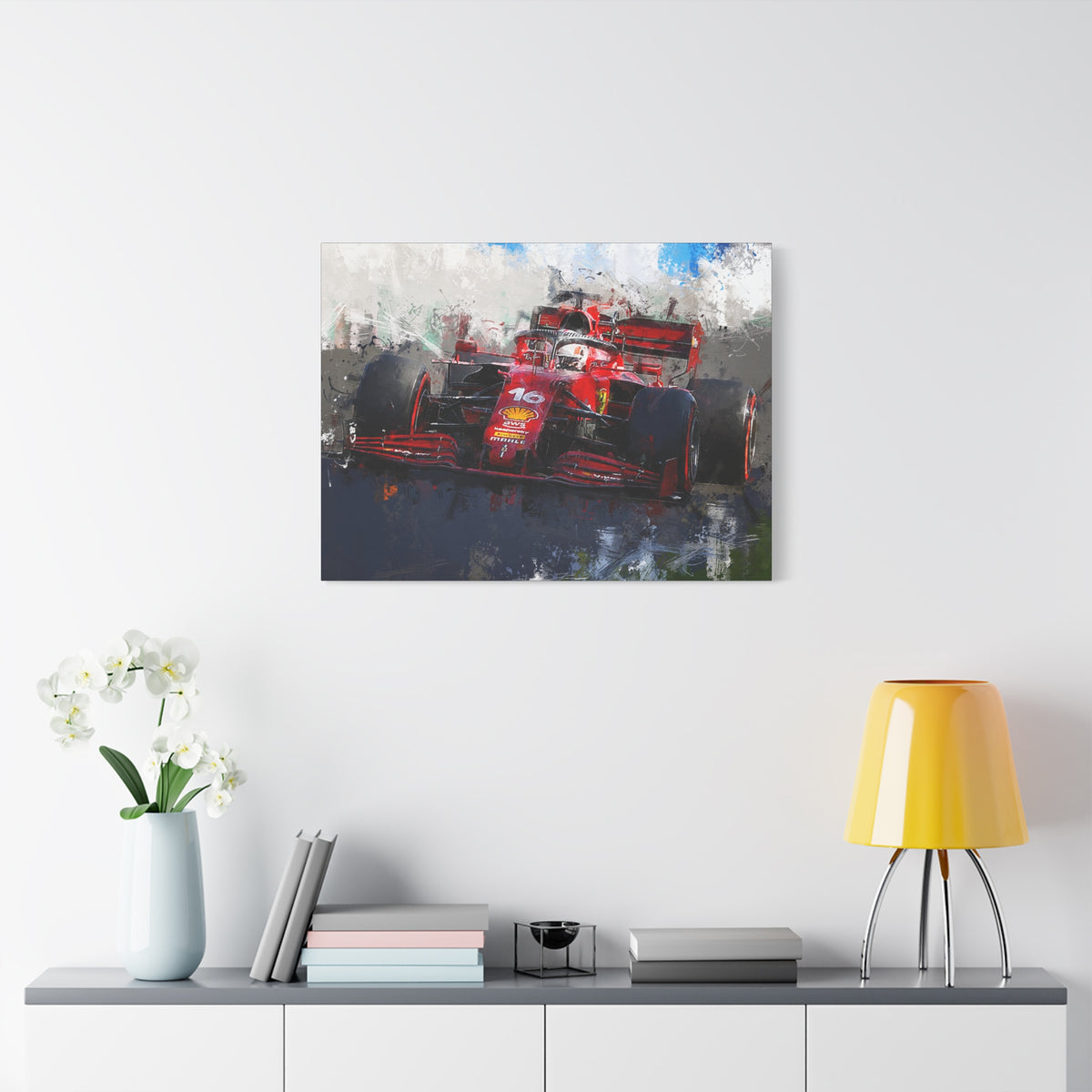 Speed Unleashed: Stretched Canvas Fine Art F1 Print Poster - Ready to Hang, Wall Art Formula One Gift