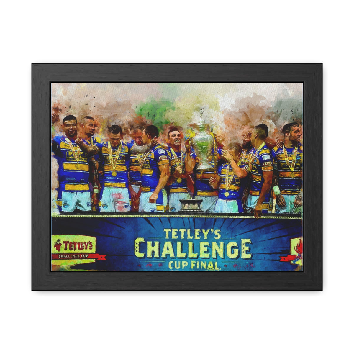 Rugby League Challenge Cup Winners 2014 Leeds Rhinos Framed Art Print Poster, Ready to Hang, Rhinos Fan Gift