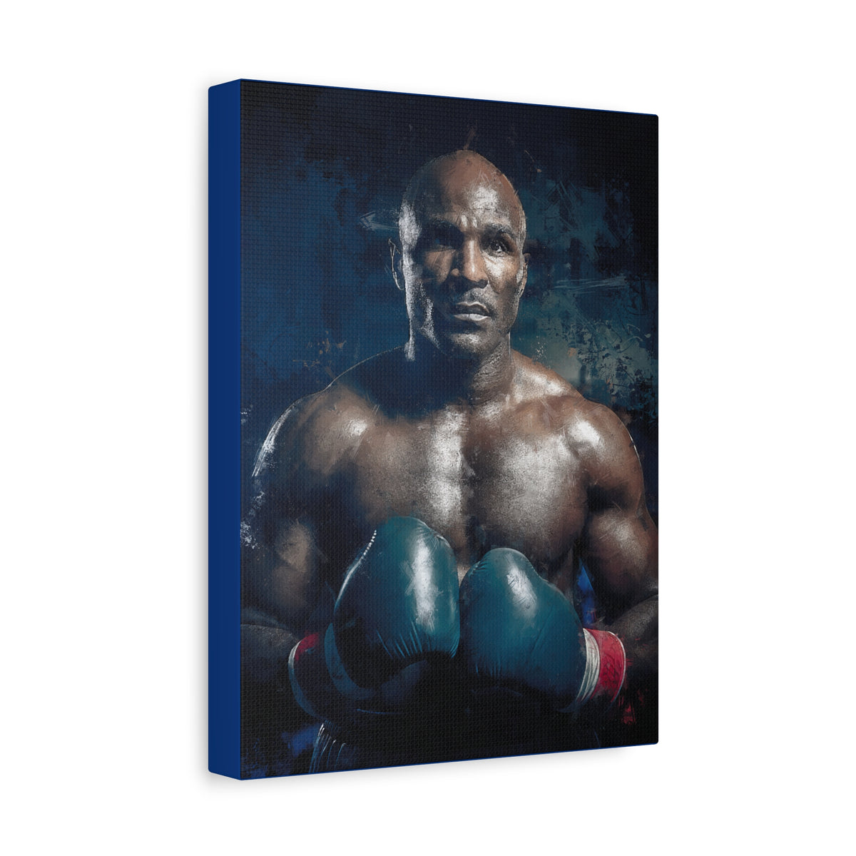 Evander's Essence: Stretched Canvas Fine Art Boxing Print Poster - Ready to Hang, Wall Art Boxing Gift