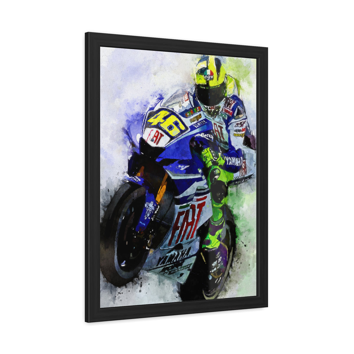 MotoGP Thrills Unleashed: Framed Watercolour Fine Art MotoGP Print - Ready to Hang, Wall Art Poster for the Ultimate MotoGP Gift