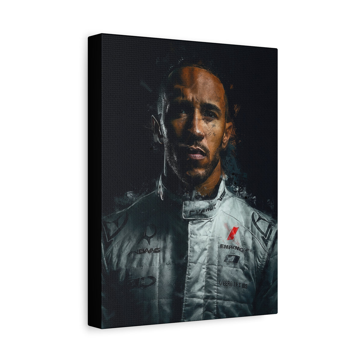 Captivating Lewis Hamilton Portrait - Stretched Canvas Fine Art Print, Ready to Hang, Wall Art Formula One Gift