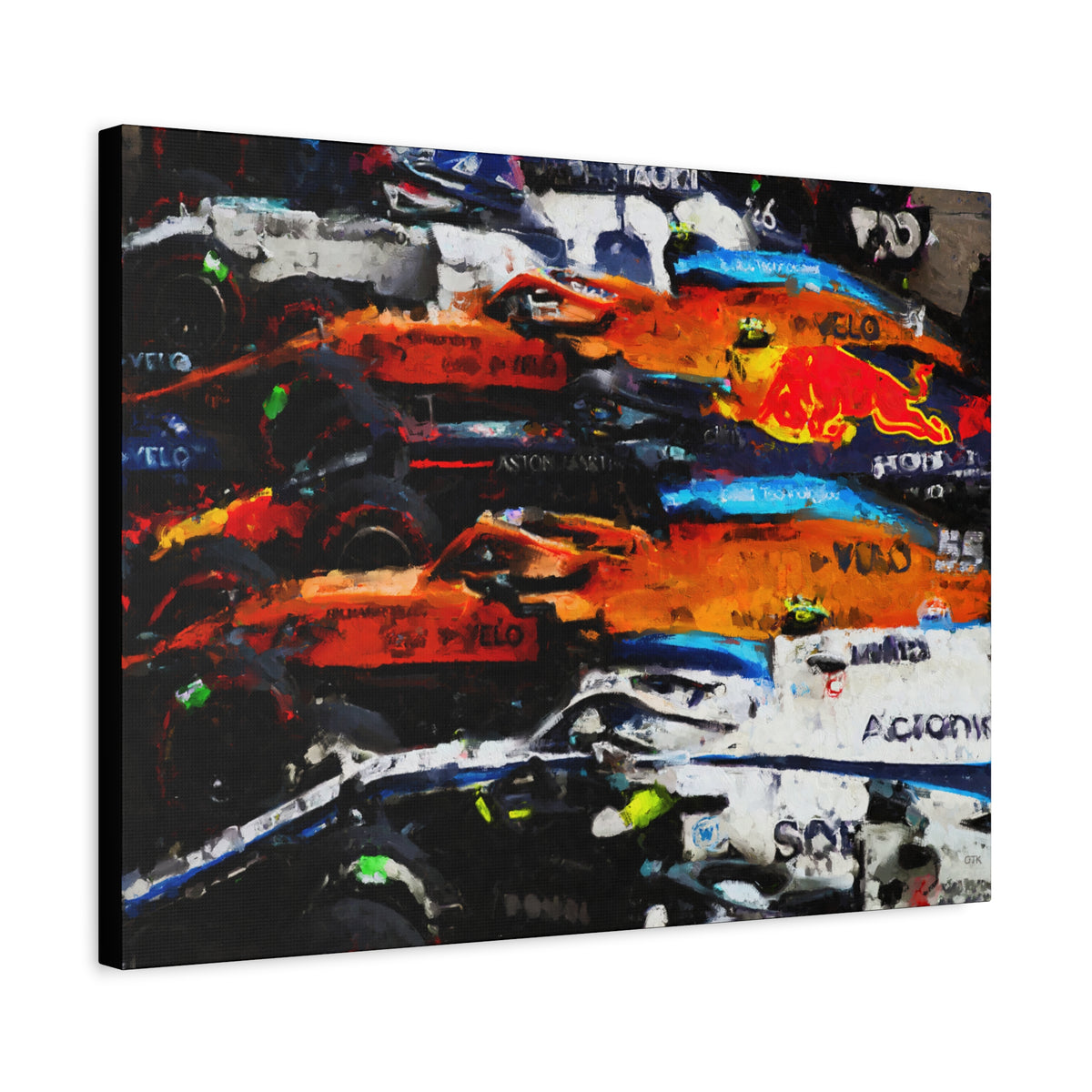 Feel the Roar: Stretched Canvas Fine Art F1 Print Poster - Ready to Hang, Wall Art Formula One Gift