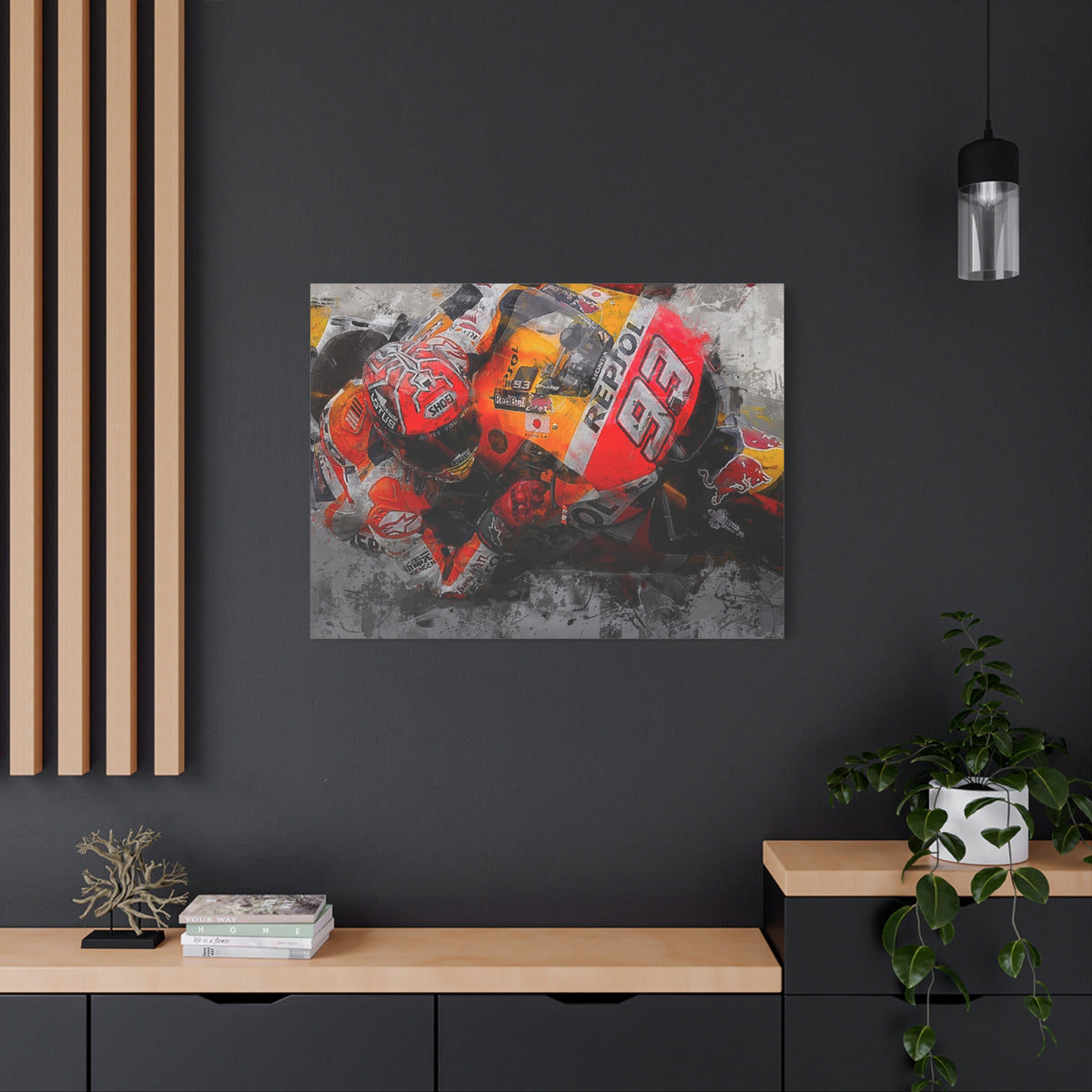 Marc Marquez Masterpiece, Stretched Canvas Fine Art MotoGP Print Poster, Ready to Hang, Wall Art MotoGP Gift