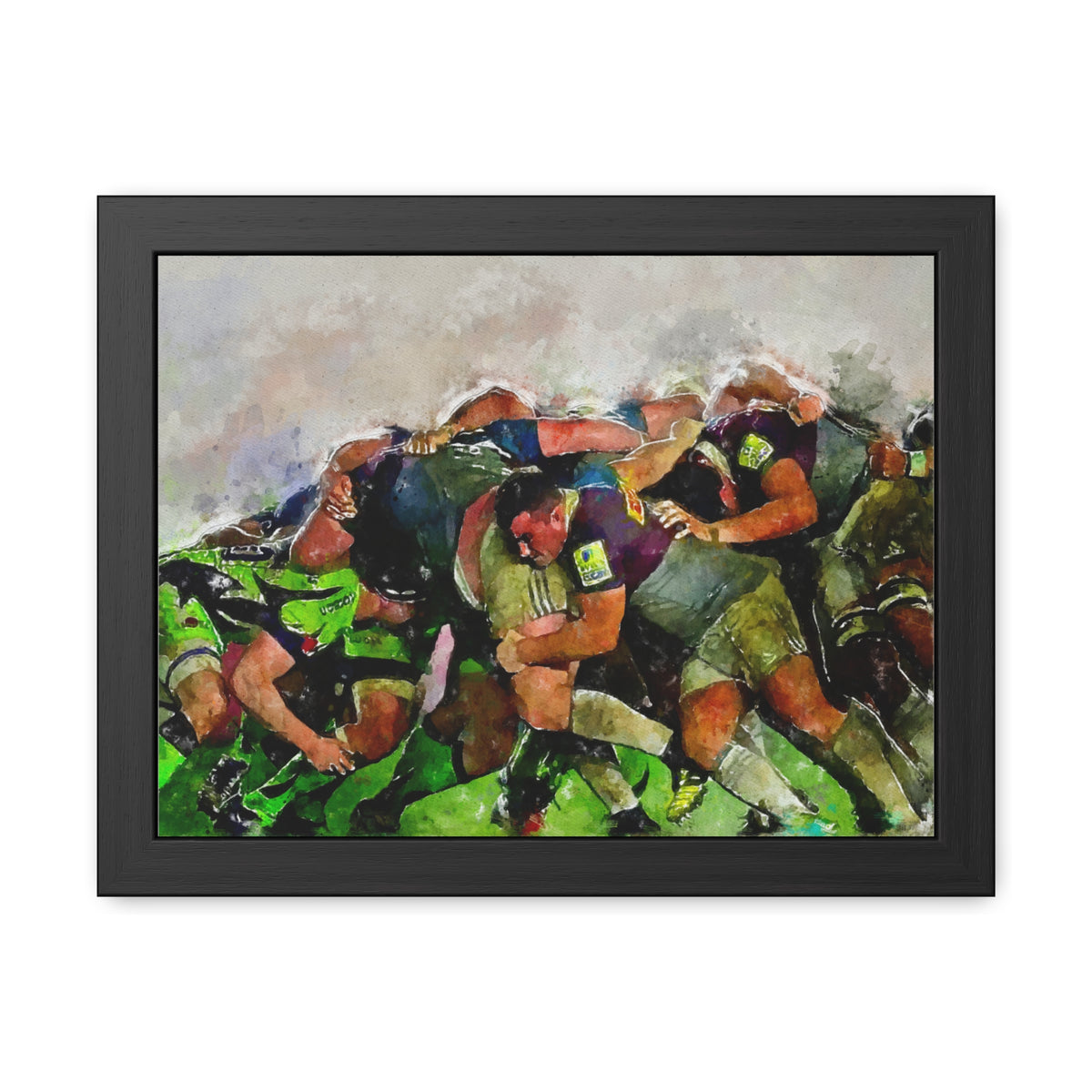 Epic Rugby Moments, Framed Watercolour Fine Art Print Poster, Ready to Hang, Unique Rugger Wall Art for Rugby Fanatics