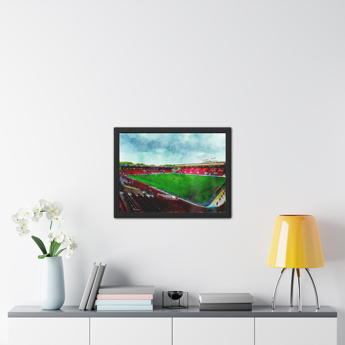 Ashton Aura: Bristol Rugby Painting - Ready to Hang Framed Fine Art Rugby Print Poster, Stadium Ground Wall Art, Bears Rugby Fan Gift