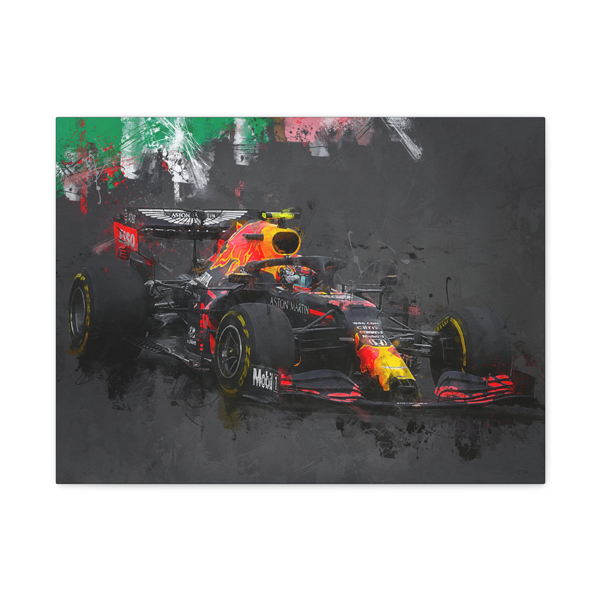 Experience Speed in Style: Stretched Canvas F1 Fine Art Print Poster of Aston Martin - Ready to Hang, Wall Art Formula One Gift