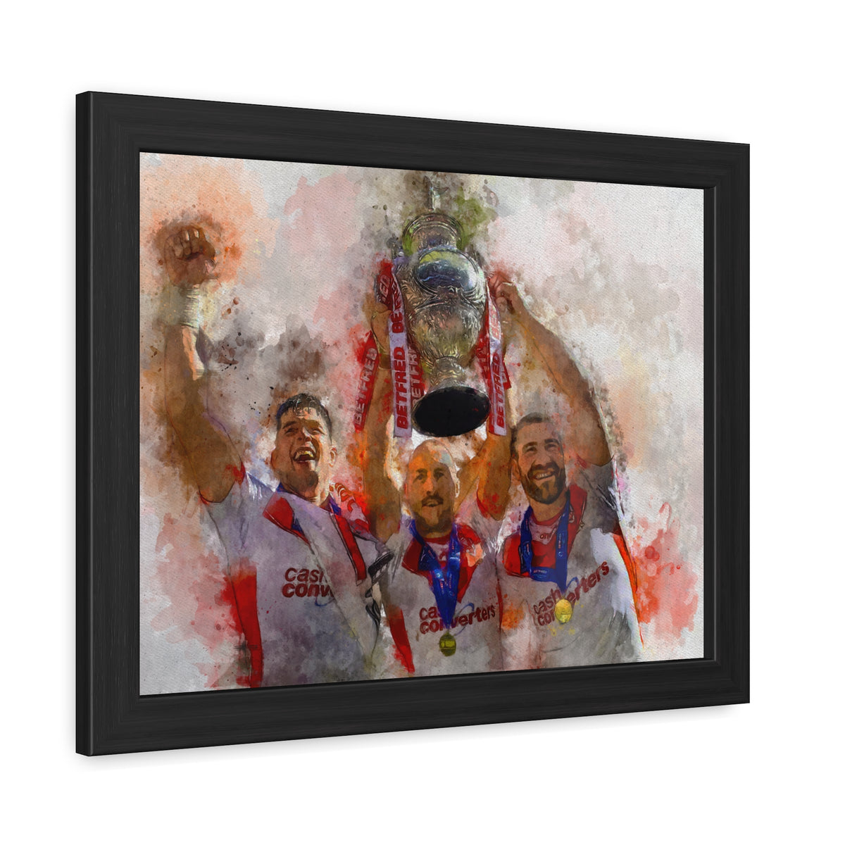 Rugby League Challenge Cup Winners 2021 St Helens Framed Art Print Poster, Ready to Hang, Saints Fan Gift