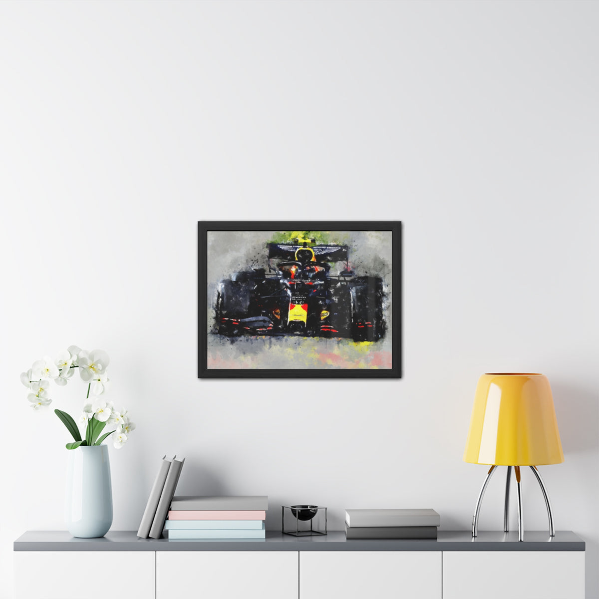 Feel the Speed: Framed Watercolour F1 Fine Art Print Poster - Ready to Hang, Wall Art Formula One Gift