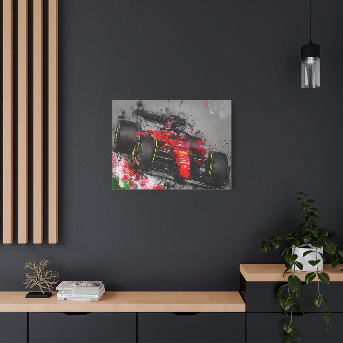 Speed and Style Unleashed: Stretched Canvas Fine Art F1 Print Poster - Ready to Hang, Wall Art Formula One Gift