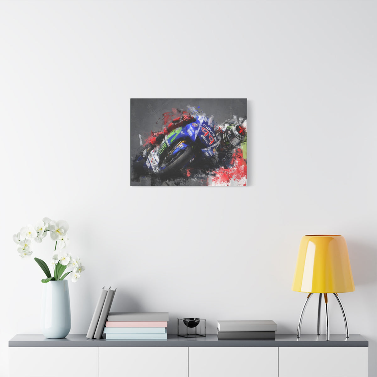 Speed Unleashed: Stretched Canvas Fine Art MotoGP Print Poster - Ready to Hang, Wall Art MotoGP Gift