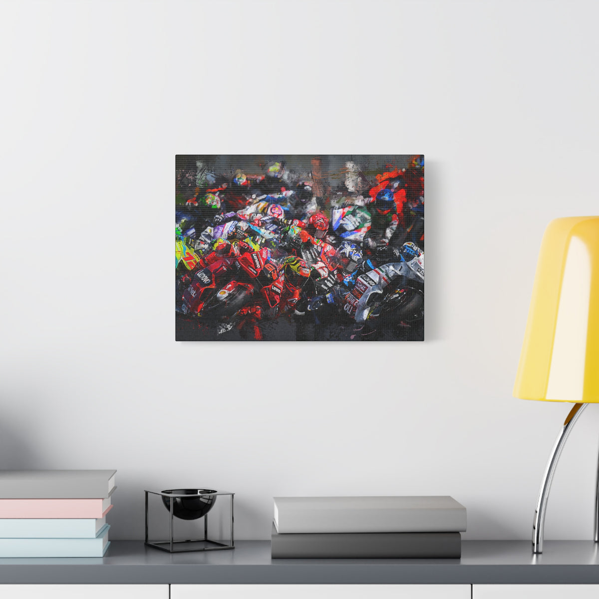 MotoGP Start Line Masterpiece: Stretched Canvas Fine Art Print Poster - Ready to Hang, the Ultimate Wall Art MotoGP Gift