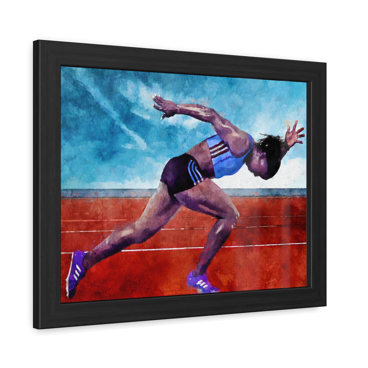 Experience Sprint Race Excitement - Expressionist Watercolour Painting Print, Ready to Hang, Athletics Wall Art, Athletics Fan Gift