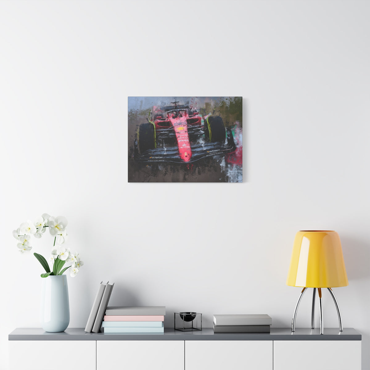 Roar of the Track: Stretched Canvas F1 Racing Car Fine Art Print Poster - Ready to Hang, Wall Art Formula One Gift