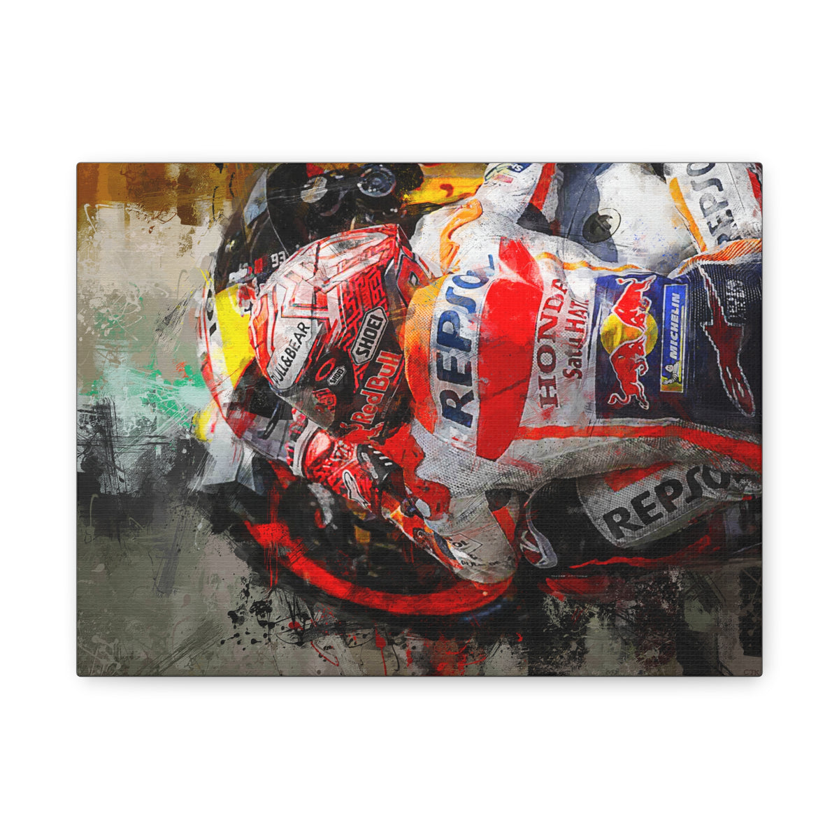Adrenaline Rush: Stretched Canvas Fine Art MotoGP Print Poster - Ready to Hang, Wall Art MotoGP Gift