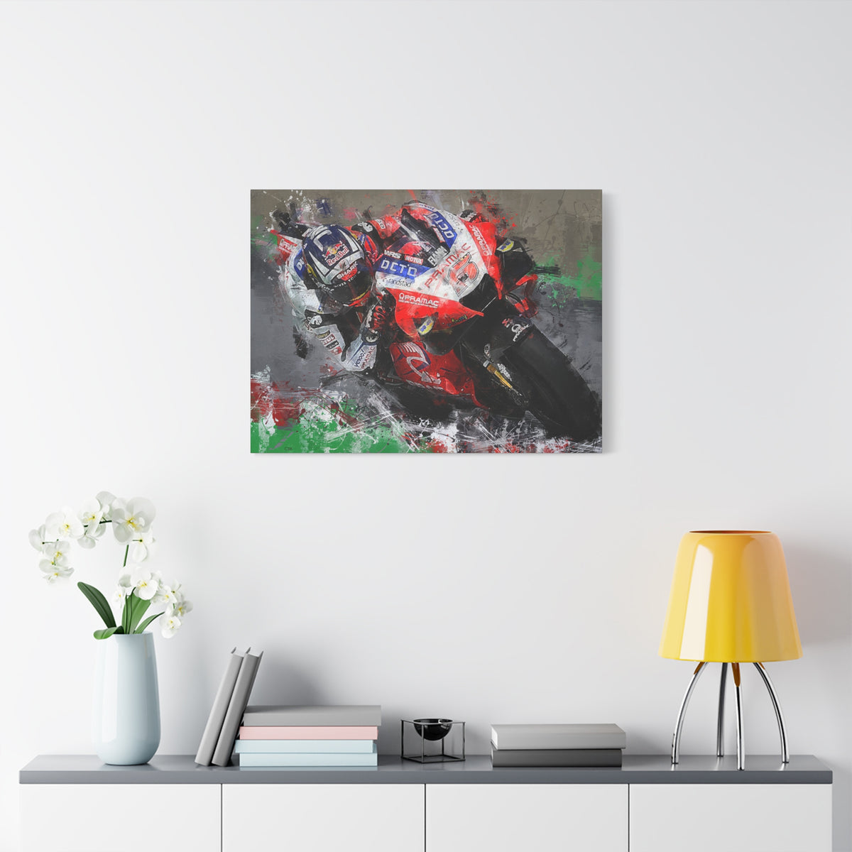 MotoGP Marvel: Stretched Canvas Fine Art Print Poster - Ready to Hang, Wall Art MotoGP Gift