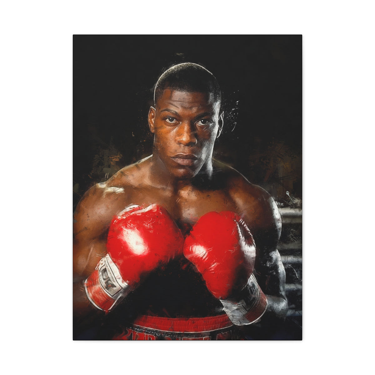 Powerful Presence: Frank Bruno - Stretched Canvas Fine Art Boxing Print Poster, Ready to Hang, Wall Art Boxing Gift
