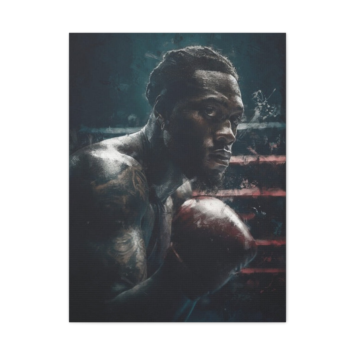 Deontay Wilder Portrait Painting: Expressive Canvas Fine Art - Ready to Hang, Wall Art Boxing Gift - Fine Art Boxing Print Poster