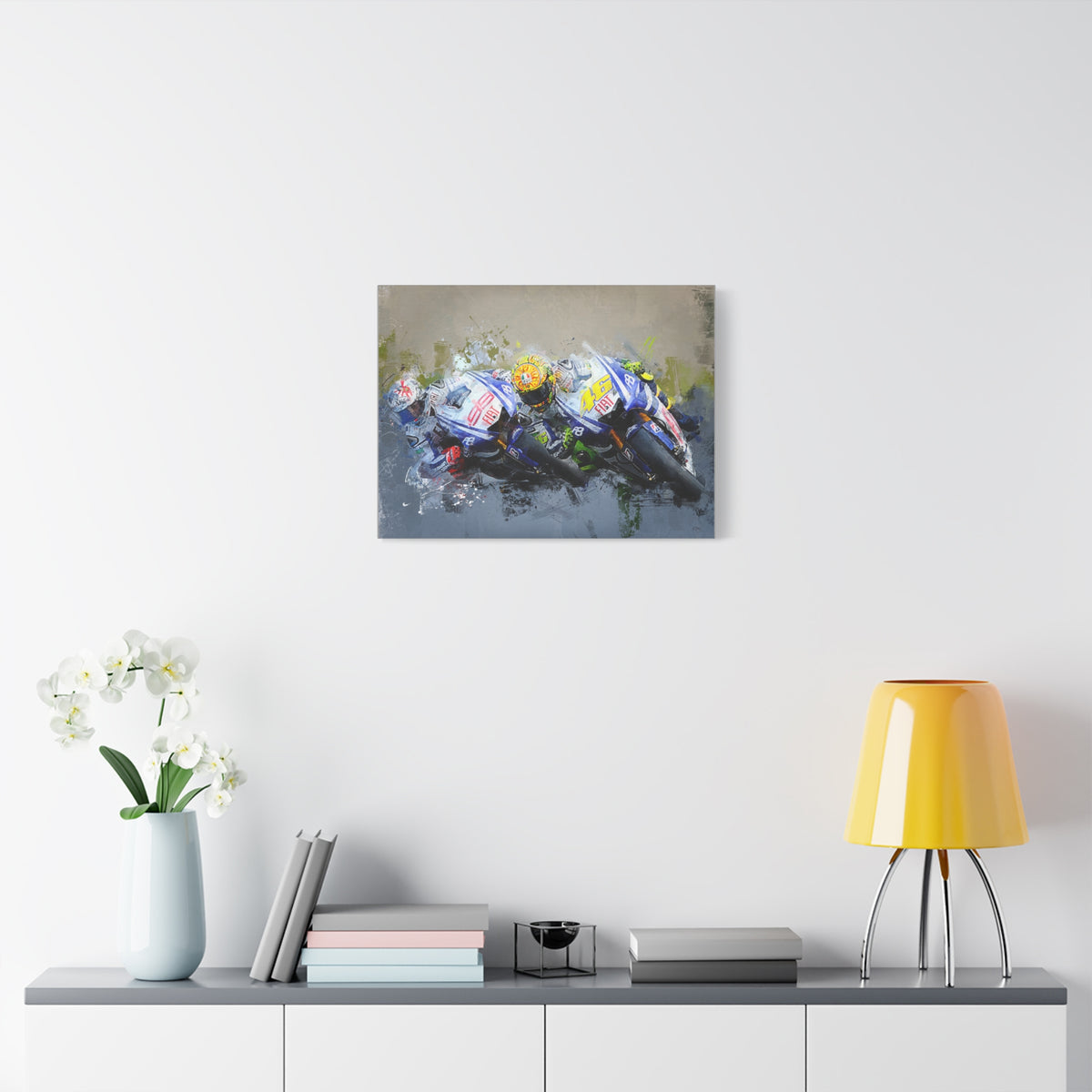 Feel the Thunder: Stretched Canvas Fine Art MotoGP Print Poster - Ready to Hang, Wall Art MotoGP Gift