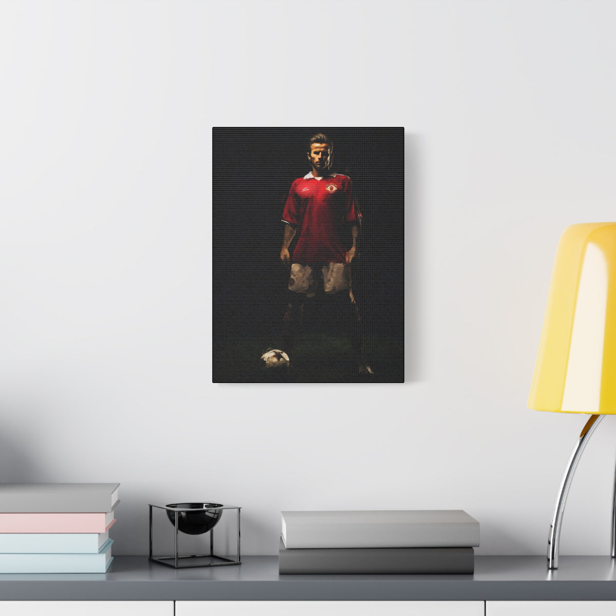 Beckham's Elegance: Impressionist Portrait Painting - Stretched Canvas Football Fine Art Print Poster- Ready to Hang Football Wall Art