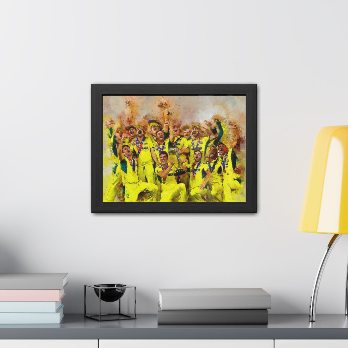 2023 Cricket World Cup Triumph: Australia's Celebratory Scene in Watercolour - Fine Art Print, Ready to Hang, Wall Art Cricket Gift