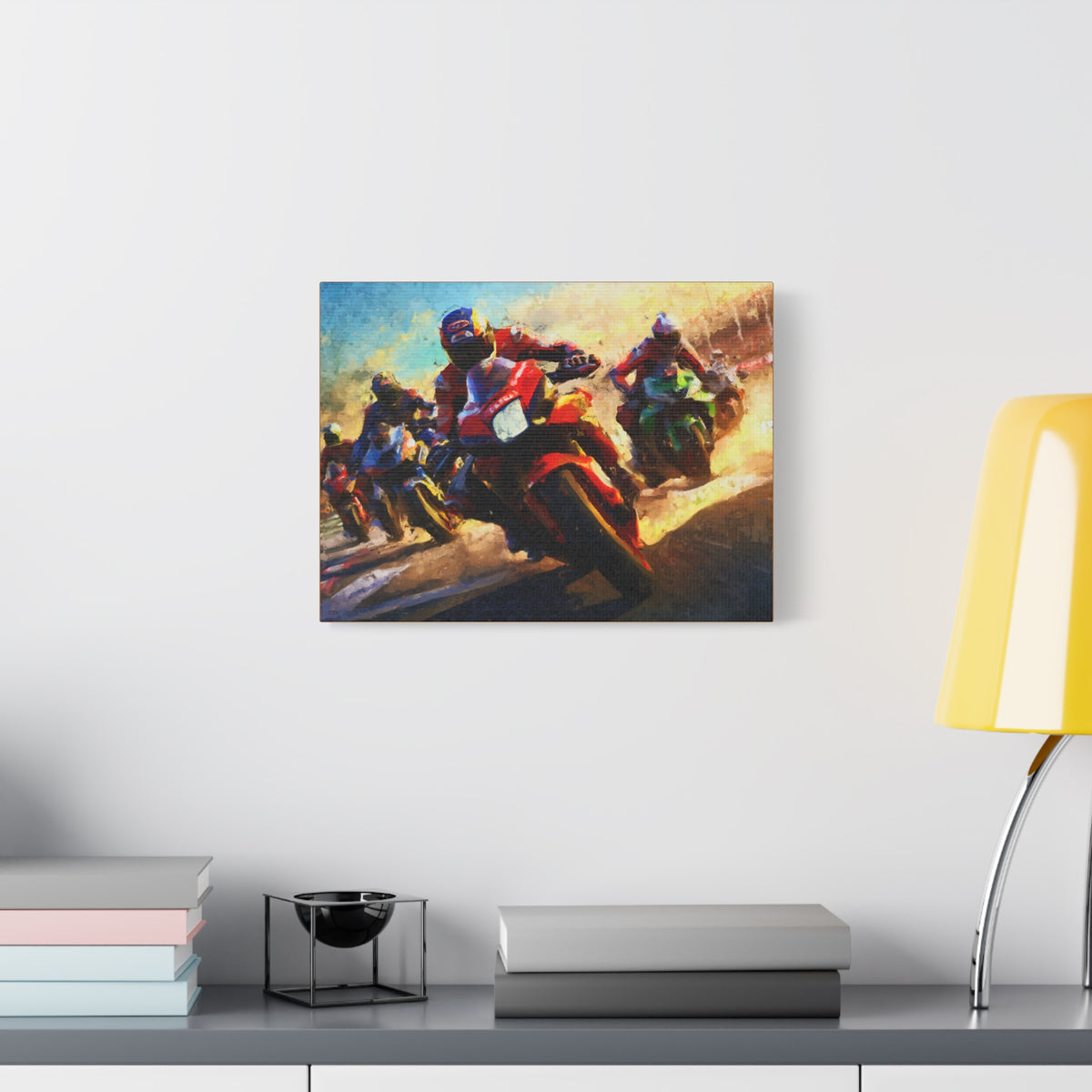 Impressionist MotoGP Riders Canvas: Fine Art Print Poster- Ready to Hang, Wall Art MotoGP Gift