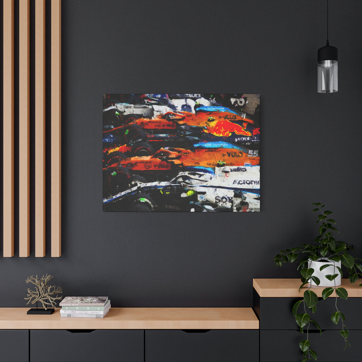 Feel the Roar: Stretched Canvas Fine Art F1 Print Poster - Ready to Hang, Wall Art Formula One Gift