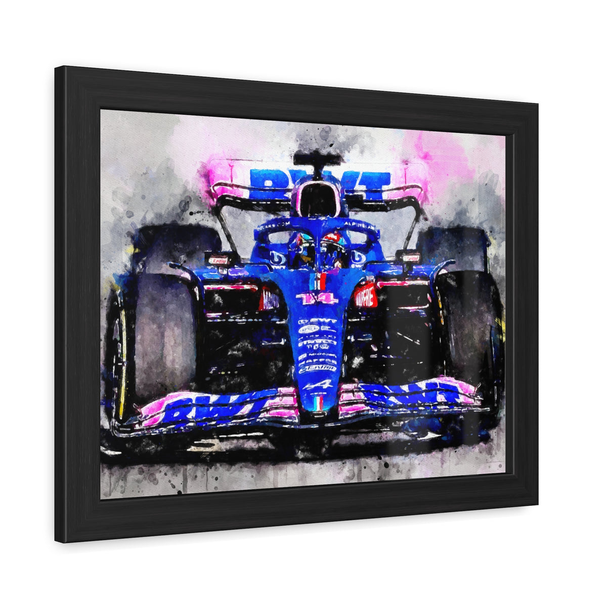 Adrenaline Rush: Framed Watercolour F1 Fine Art Print Poster, A Thrilling Statement for Your Wall, Ready to Hang, Perfect Formula One Gift